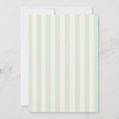 Invitation Chic Green Stripes Baby shower neutre pour les fem (Dos)