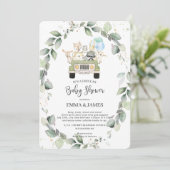 Invitation Chic Green Woodland Drive Par Baby shower Boy (Debout devant)
