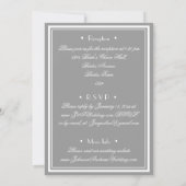 Invitation Chic Grey All In One, Courriel Site Web Mariage RS (Dos)
