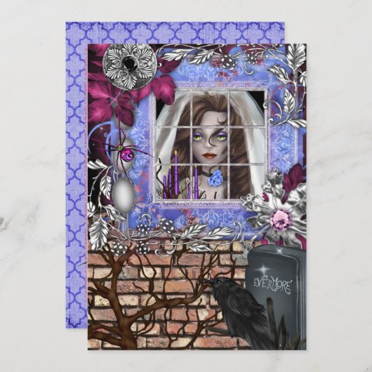 Invitation Chic Halloween Bridal Shower (Devant / Derrière)