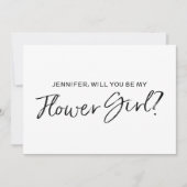 Invitation Chic Hand a écrit : "Seras-tu ma fille de fleurs ? (Devant)