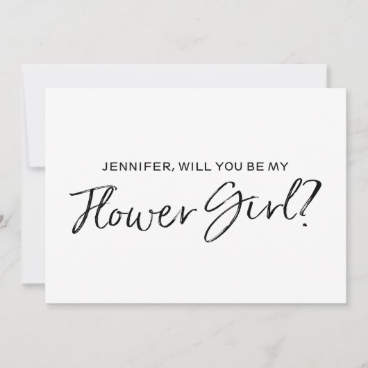 Invitation Chic Hand a écrit : "Seras-tu ma fille de fleurs ? (Devant)