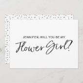 Invitation Chic Hand a écrit : "Seras-tu ma fille de fleurs ? (Devant / Derrière)