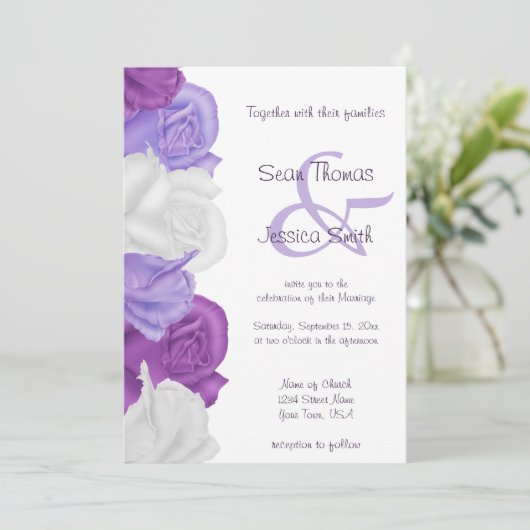 Invitation Chic Heirloom Rose Mariage (Debout devant)