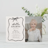 Invitation Chic Hello Eighty' Photo 80th Birthday Party (Debout devant)