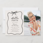 Invitation Chic Hello Fifty' Photo 50th Birthday Party (Devant)