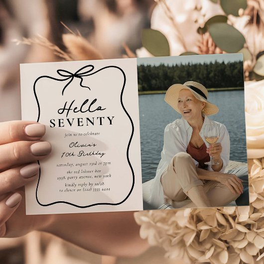 Invitation Chic Hello Seventy' Photo 70th Birthday Party