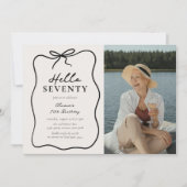 Invitation Chic Hello Seventy' Photo 70th Birthday Party (Devant)
