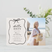 Invitation Chic Hello Sixty' Photo 60th Birthday Party (Debout devant)
