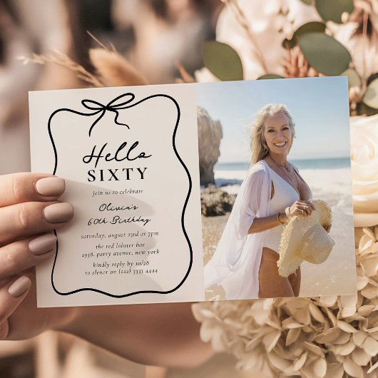 Invitation Chic Hello Sixty' Photo 60th Birthday Party