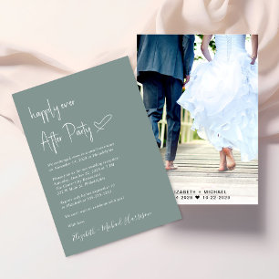 Invitation Chic Heureusement Jamais Après Photo Mariage Récep