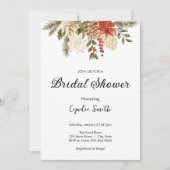 Invitation Chic hiver à feuillage persistant noël Douche nupt (Devant)