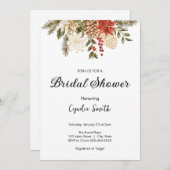 Invitation Chic hiver à feuillage persistant noël Douche nupt (Devant / Derrière)