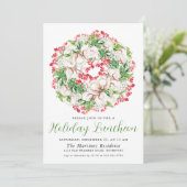 Invitation Chic hiver Aquarelle Wreath Déjeuner (Debout devant)