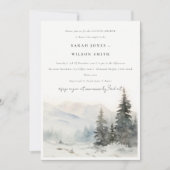 Invitation Chic hiver Montagne neige paysage Couples douche (Devant)