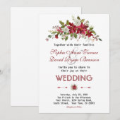 Invitation Chic hiver vacances Poinsettia Mariage (Devant / Derrière)