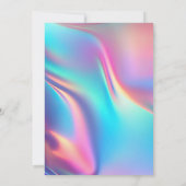 Invitation Chic holographique licorne gouttes parties scintil (Dos)