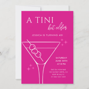 Invitation Chic Hot Pink A Tini Bit Ancien 40e anniversaire