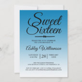 Invitation Chic Ibiza Blue Ombre Sweet 16 16e anniversaire (Devant)