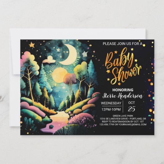 Invitation Chic Into the Woods Baby shower (Devant)