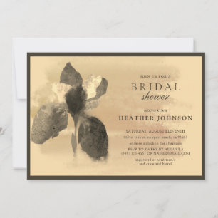 Invitation Chic Iris Floral Doré Mariage