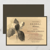 Invitation Chic Iris Floral Doré Mariage (Devant / Derrière)