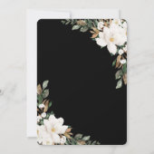 Invitation Chic ivoire Magnolias Coton Floral Mariage (Dos)