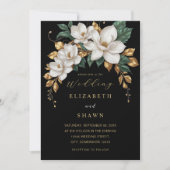 Invitation Chic Ivory Magnolia Cotton Garden Mariage (Devant)