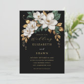Invitation Chic Ivory Magnolia Cotton Garden Mariage (Debout devant)