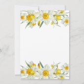 Invitation Chic Jaune Daffodile Printemps Floral Anniversaire (Dos)