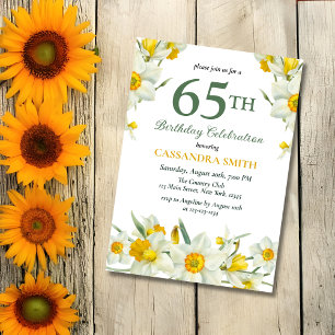 Invitation Chic Jaune Daffodile Printemps Floral Anniversaire