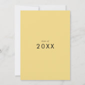 Invitation Chic Jaune fête de graduation (Dos)