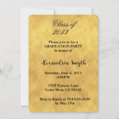 Invitation Chic Jaune Gold Graduation Votre Photo (Devant)