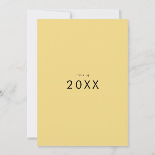 Invitation Chic Jaune Grad Casquette fête de graduation (Dos)
