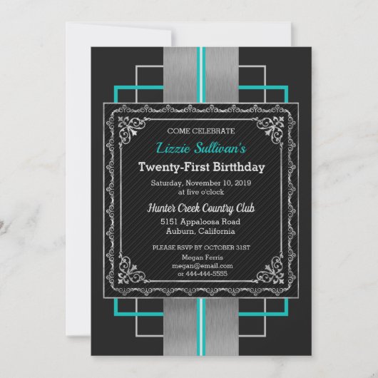 Invitation Chic Jazzy Silver (Devant)