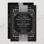 Invitation Chic Jazzy Silver (Devant / Derrière)