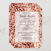 Invitation Chic Joli Féminin Rose Gold Léopard (Devant / Derrière)