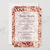 Invitation Chic Jolie Fille Rose Gold Léopard (Devant)