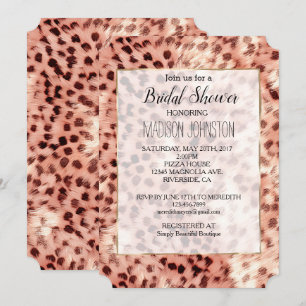 Invitation Chic Jolie Fille Rose Gold Léopard