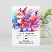 Invitation Chic Jouer Fox Anniversaire (Debout devant)