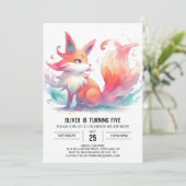 Invitation Chic Jouer Fox Anniversaire (Debout devant)