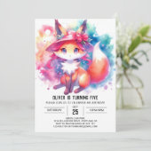 Invitation Chic Jouer Fox Anniversaire (Debout devant)