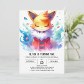 Invitation Chic Jouer Fox Anniversaire (Debout devant)