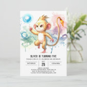 Invitation Chic Jouer Singe Anniversaire (Debout devant)