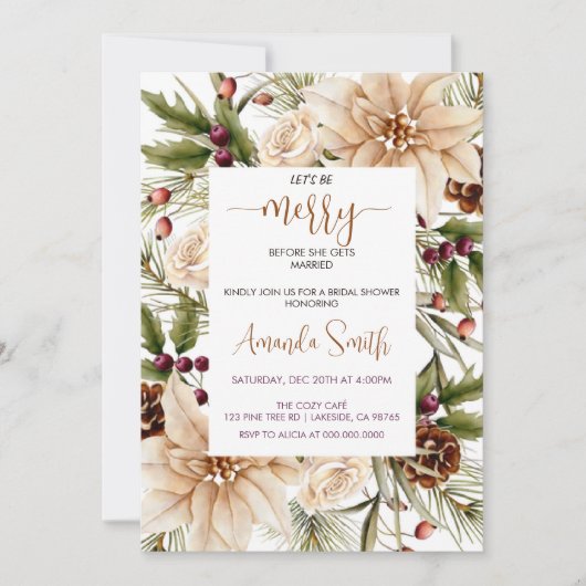 Invitation Chic Joyeux Noël nuptiale douche (Devant)