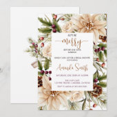 Invitation Chic Joyeux Noël nuptiale douche (Devant / Derrière)