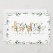 Invitation Chic Jungle Animaux Baby shower de verdure par mai (Dos)