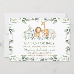 Invitation Chic Jungle Animaux Livres de verdure pour Baby Ca