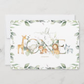 Invitation Chic Jungle Animaux Végétation 1er Anniversaire Sa (Dos)