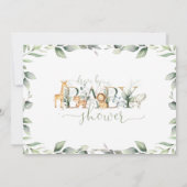 Invitation Chic Jungle Animaux Végétation Drive Par Baby show (Dos)